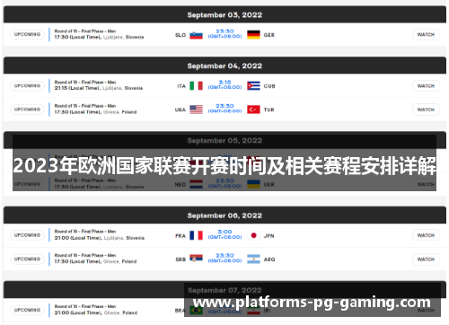 2023年欧洲国家联赛开赛时间及相关赛程安排详解